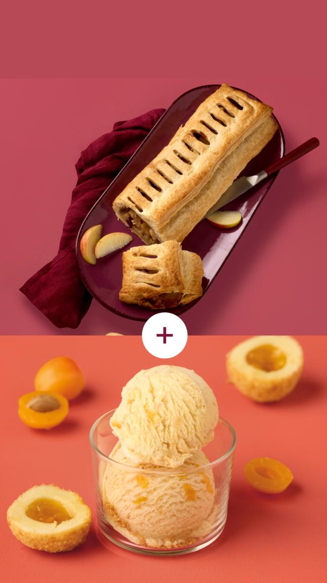 Kombi Apfelstrudel & Marillenknödel Eis