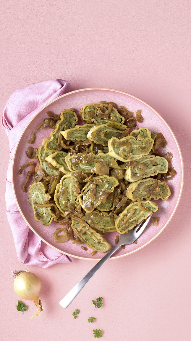 Geschmälzte Maultaschen