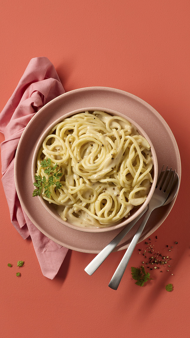 Spaghetti Crème und Pfeffer