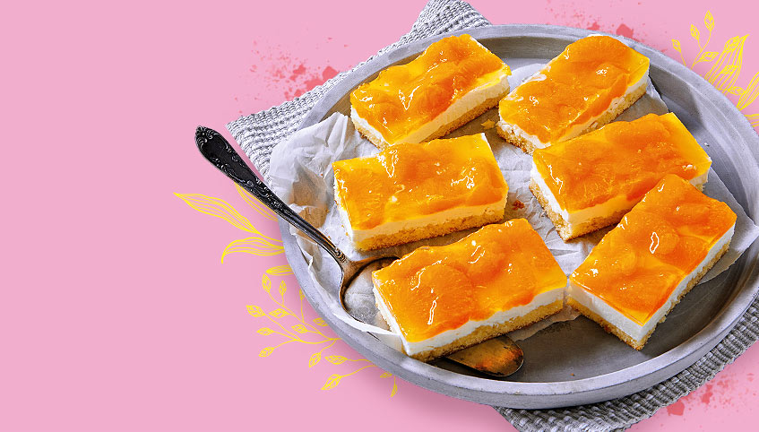 Mandarinen Käse <br> Sahne Schnitte