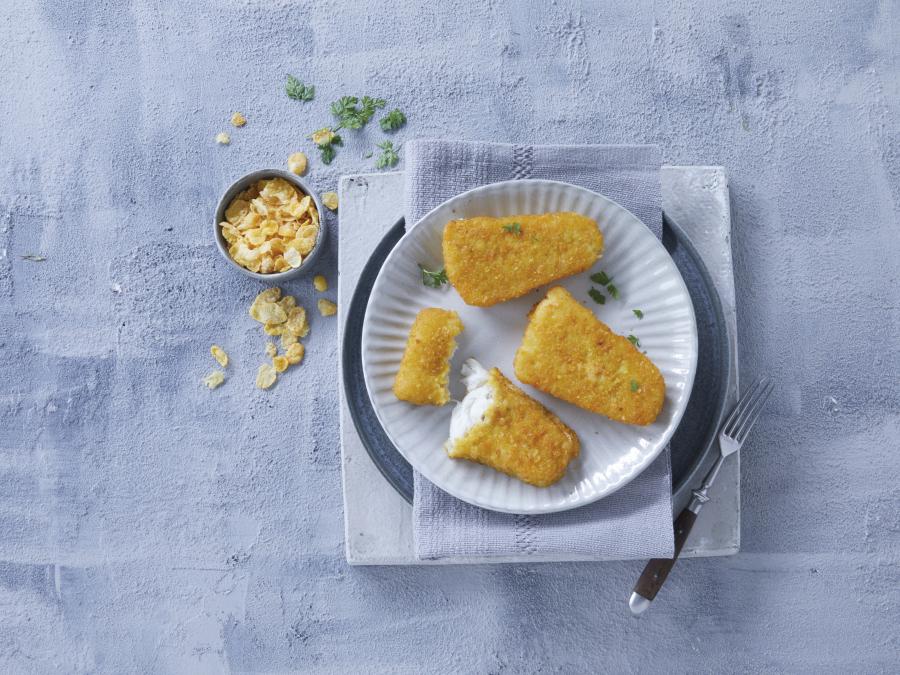 Alaska-Seelachsfilet mit Cornflakespanade