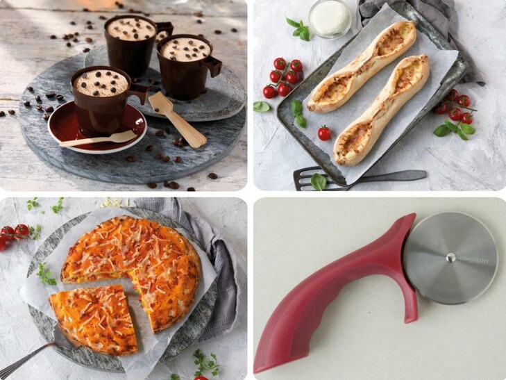 Kombi Pizzaschiffchen & Focaccia & Eisbecher & Pizzaroller