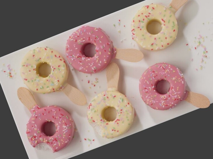 Bunte Donut Stiele