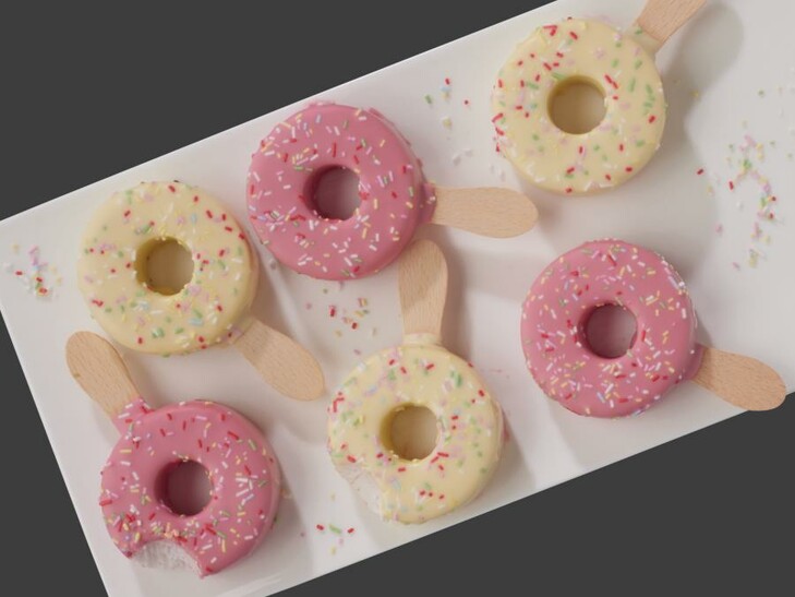Bunte Donut Stiele