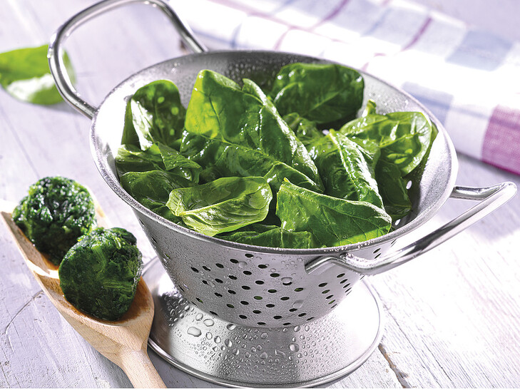 Blattspinat-Portionen