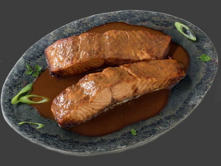 Lachs in Teriyaki Sauce