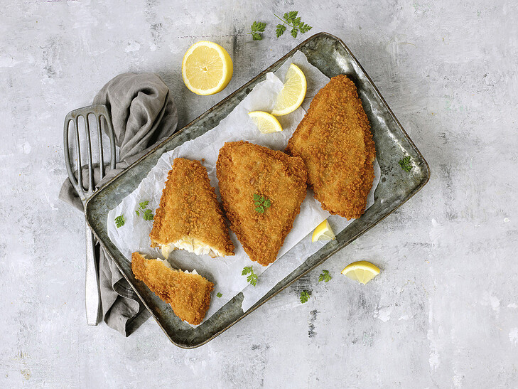 Pazifische Scholle, paniert