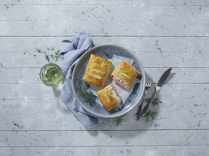 Lachs in Blätterteig