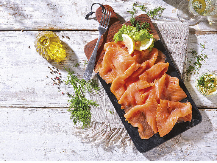 Räucherlachs in Scheiben