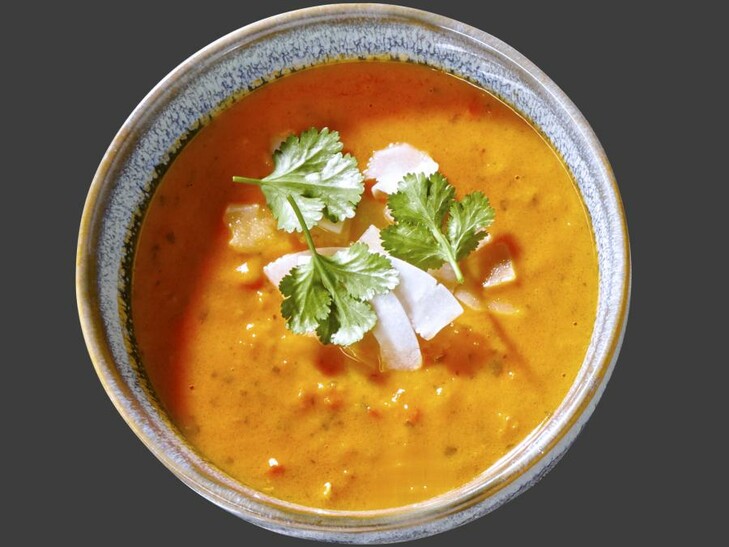 Rote Linsen-Kokos-Suppe