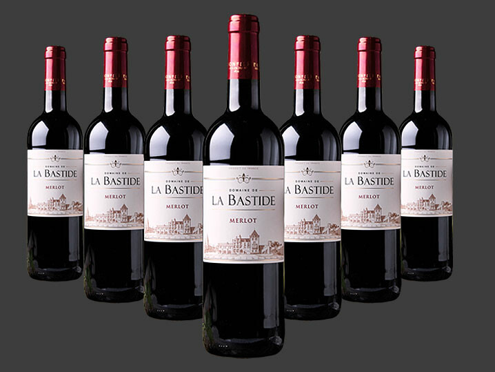 6x Domaine de La Bastide Merlot + 1x GRATIS