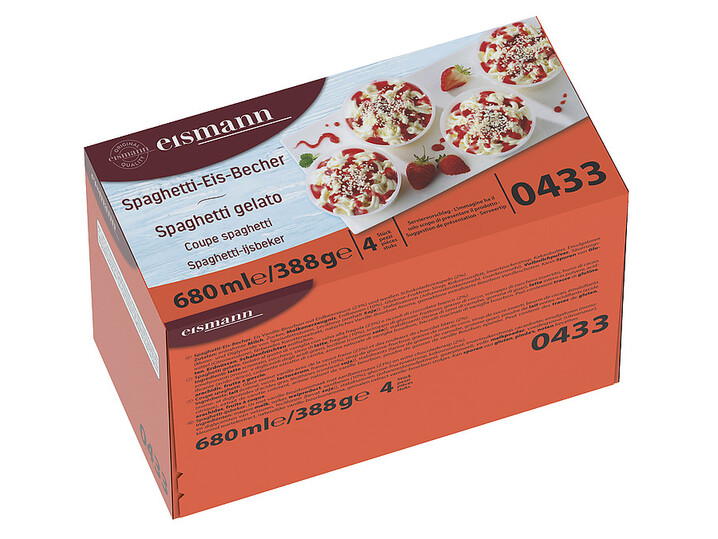 Spaghetti-Eis-Becher