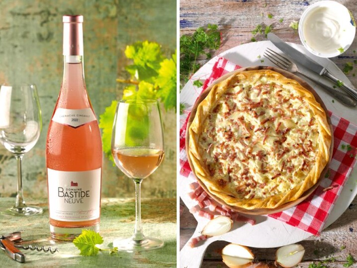 KOMBI Rosé Wein & Flammkuchen Elsässer Art 