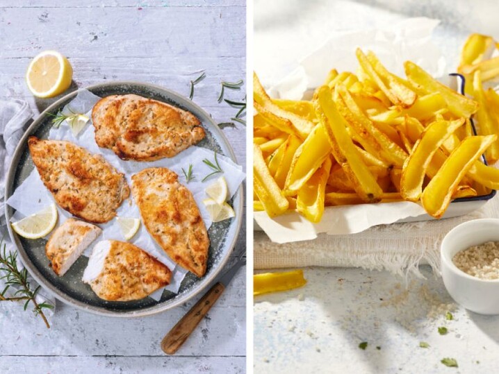 Kombi Mariniertes Hähnchen-Minutensteak "Rosmarin-Zitrone" & Country Dippers