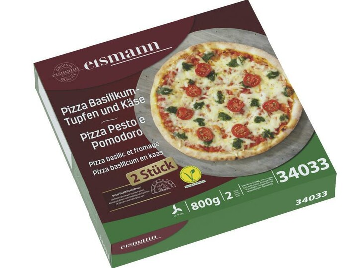Pizza Basilikum-Tupfen und Käse