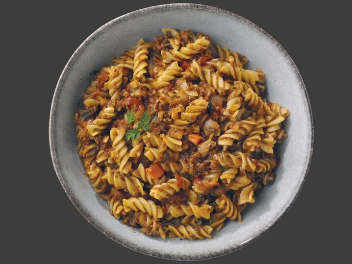 Fusilli mit veganer kein-Hack-Bolognese