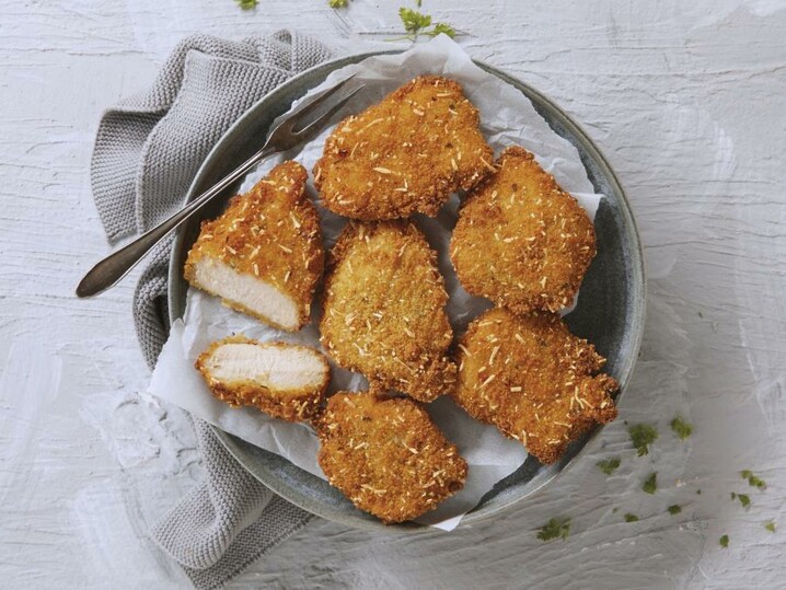 Mini-Hähnchenschnitzel mit Kartoffelpanade