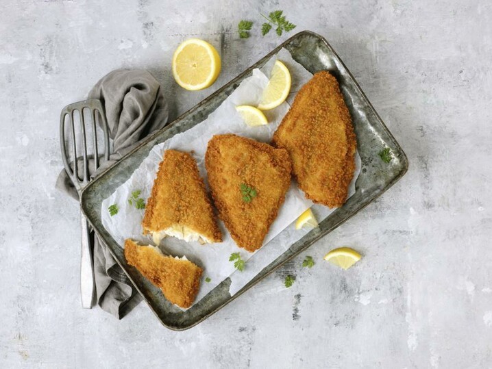 Pazifische Scholle, paniert