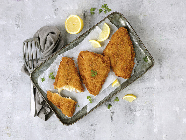Pazifische Scholle, paniert