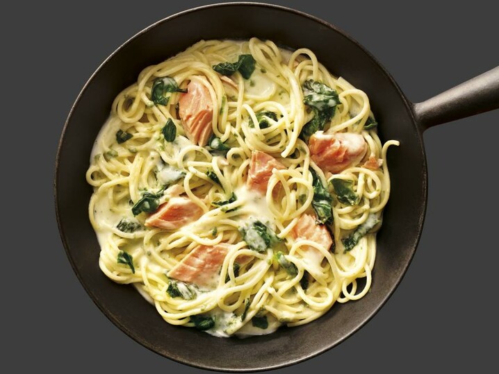 Spaghetti-Pfanne mit Wildlachs